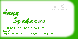 anna szekeres business card